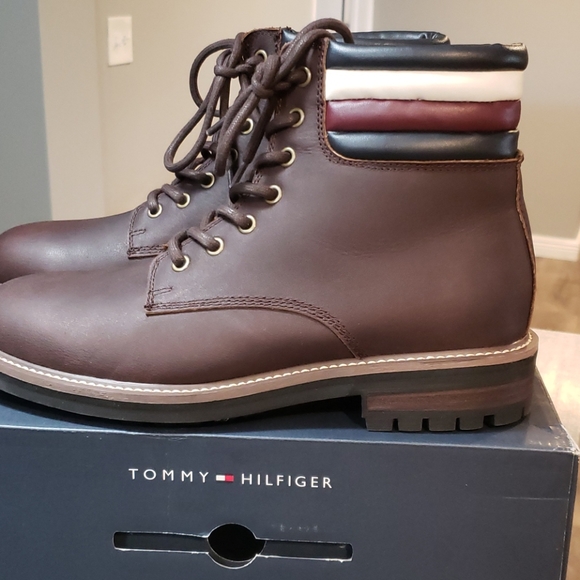 Tommy Hilfiger Brown Multi Leather Boots - Picture 3 of 6